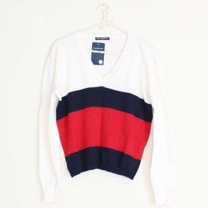 Brandy Melville Striped V Neck Knit Sweater